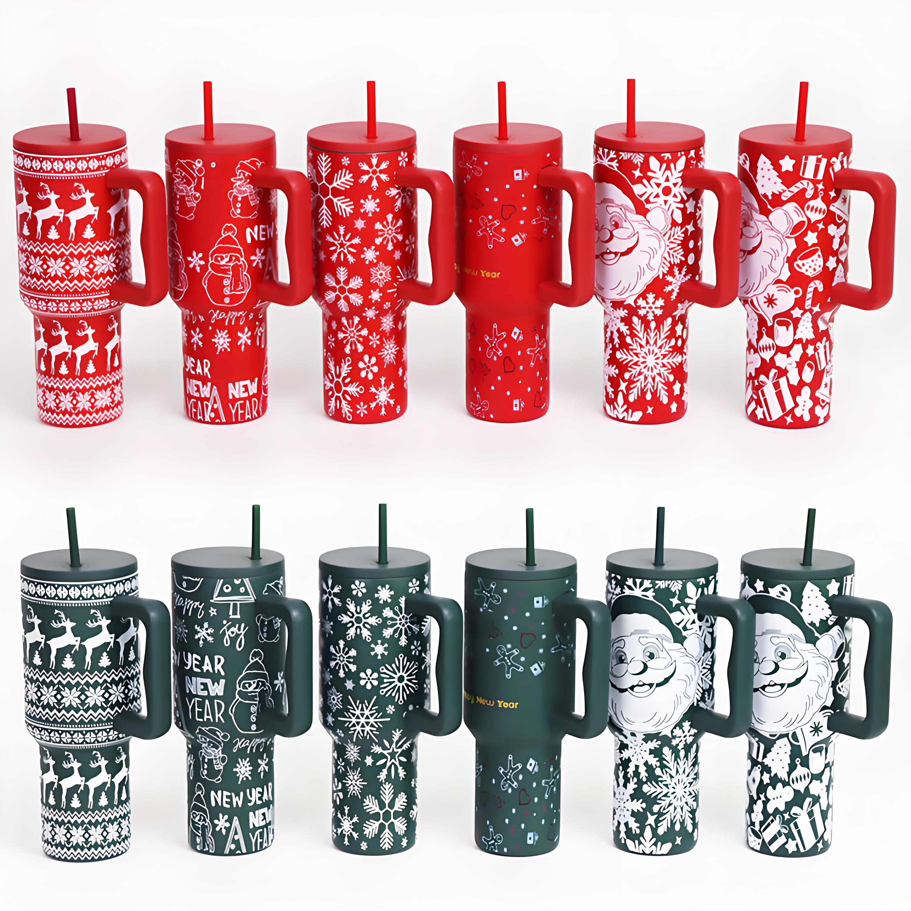 Hunan Kaixin Industrial And Trading Co., Ltd. Custom Christmas Tumbler 40oz Insulated Thermo Bottle Stainless Steel Cup For Coffee Hot Water Double Wall With Straw