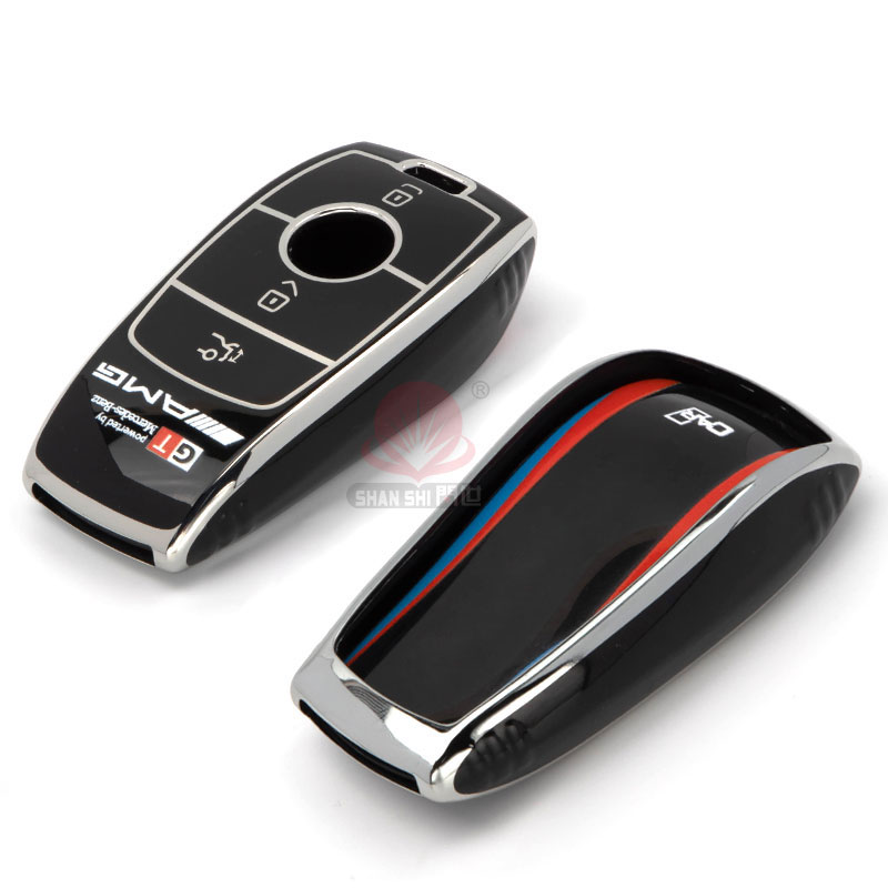 High quality car TPU key case with key chain Transparent waterproof for Mercedes Benz A/B/E class AMG GLA/GLB/GLC/GLE/CLA AMG