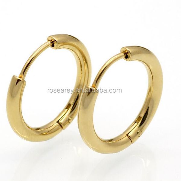 Fashion Saudi 14k Gold Earrings Design Couples Women Titanium Circle Big Hoop Earrings