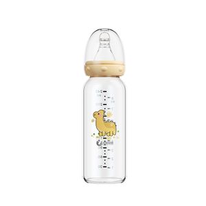 Baby Glass Feeding Bottle Water Bottle Wholesale Baby Bottle Set 8OZ/240ML OEM Factory Wide Neck Glass BPA Free Keyboard Piano