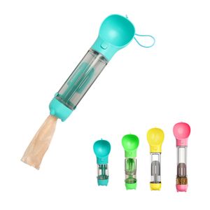 4-in-1 Portable Dog Water Bottle Outdoor Travel Dog Water Dispenser with Food Container , Poop Bag Holder , Poop Shovel