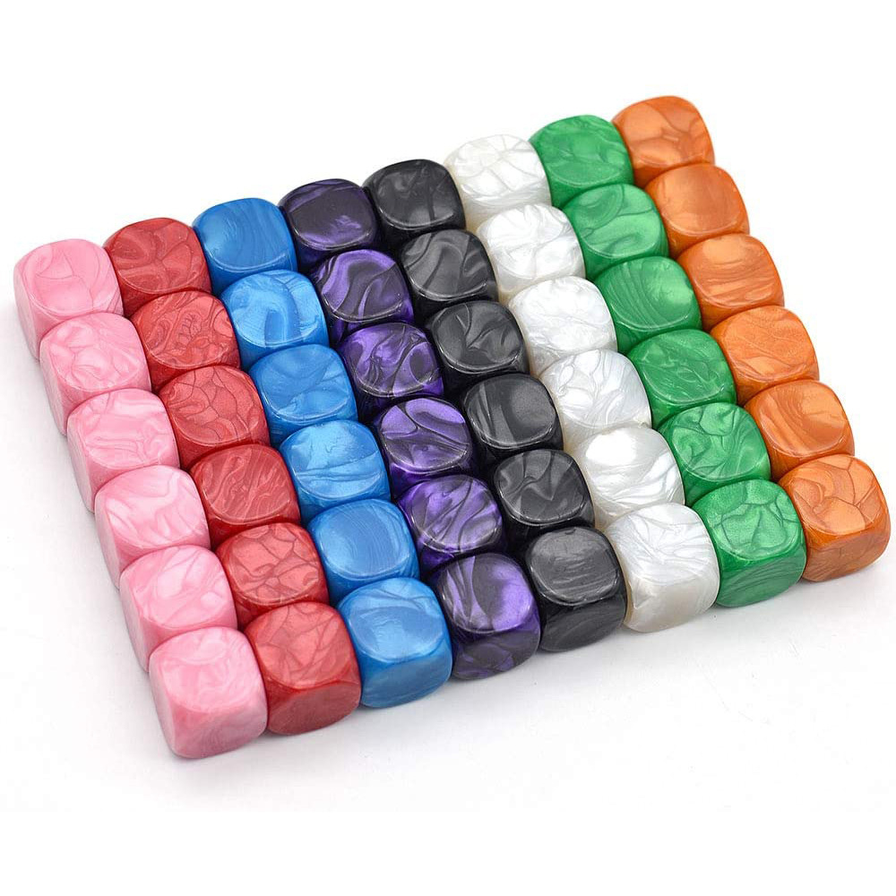 Yuyao Junjia Plastic Products Co., Ltd. 16mm 6 sided DIY jade colors plastic acrylic blank cubes dice blank for painting round corner pearl color for one piece price
