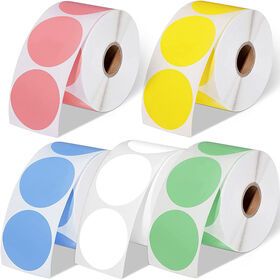 Circle Thermal Labels Customized Round Stickers Color Thermal Paper Label Sticker