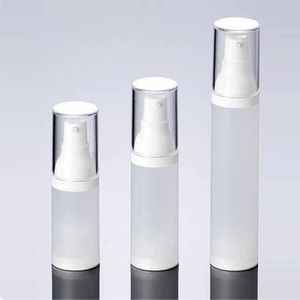 Custom Frosted Plastic Bottles Cosmetic Packaging Airless Pump Lotion Spray Vacuum Empty Plastic Squeeze Travel Lotion Bottle