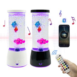Novel Products Bubble Fish Lamp with Bluetooth Color Changing LED Night Lights Fish Aquarium Sensory Light Modern Table Lamp