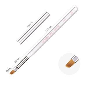 BW6-9 2024 High Quality UV Gel Nail Polish Art Color Nail Brush with Clear Resin Handle and Nylon Hair for Nail Beauty