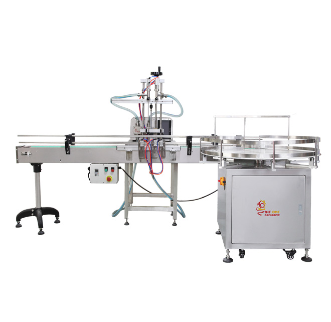 New Automatic Two-Head 2 Nozzles Gear Pump Filling Machine with Turntable for Liquid and Ointment Packaging in Bottles and Jars