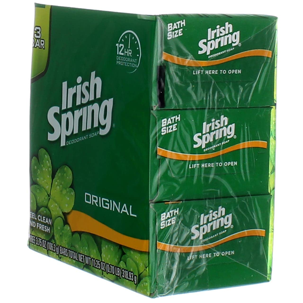 ADM METODVA AB LLC Premium Quality Irish Spring Original Deodrant Soap Unisex Soap, 3.75 Oz Bars, 8-Count