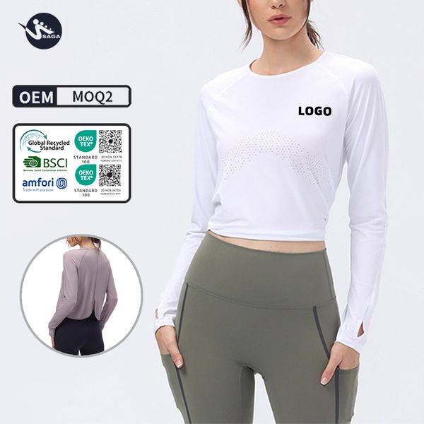 Running Custom Logo Training Mujer De Moda Yoga T-Shirts Sportswear Plain Sports T Shirt Long Sleeve Workout Tops Women