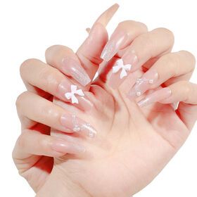 High Quality 24Pcs Fake Nails Long Lasting Customized Press On Nails Reusable Flexible Acrylic Fake Nails Beauty Nail