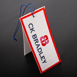 Custom Hang Tag Design Print Brand Logo Paper Garment Clothing Tag Set One Side Debossed Tag for Clothes with Rope