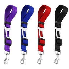 Pets Accessories Adjustable Dog Car Seat Belt With Printed Polyester Seatbelt Webbing