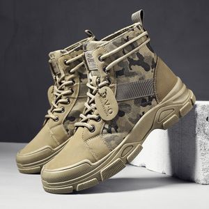 Camouflage men's boots all seasons men's trend casual mid-top martin boots retro desert martin boots