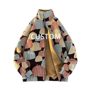 bomber jacket OEM Custom Design Stand Collar Jacquard Fabric Casual bomber jacket men