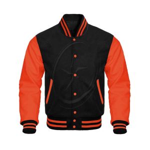 Baseball Jacket Varsity Letterman Windproof Jackets Genuine Leather Sleeves & 37 Team Colors Original Wool