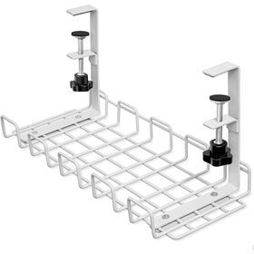 Under Desk Cable Management Tray 16'' No Drill Steel Wire Table Cable Organizers Wire Management Rack