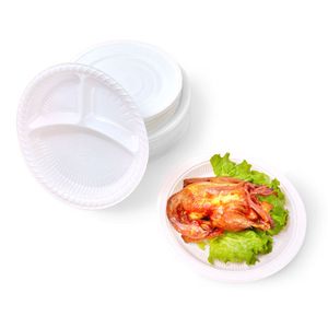 Wholesale 6 7 inch corn starch biodegradable round disposable dinner paper plates for food