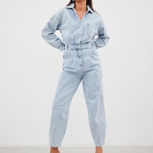 High Quality OEM Custom Women Jeans Jumpsuit Ripped Skinny Denim Overalls Women Jeans Pants