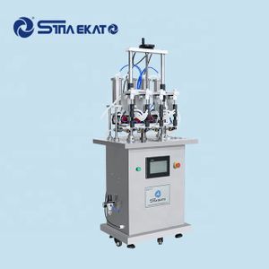 China SINAEKATO Semi Automatic Vacuum Pump Vertical Glass Bottle Factory Lady Perfume Filling Machine