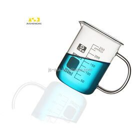 ASK Manufacture Beaker With Handle 250 500 1000ml Boro 3.3 Glassware Measuring Beaker Glass Measuring Cups
