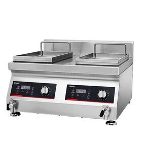 Double Tank Induction Fryer 3500W Electric Deep Fryer Stainless Steel For Commercial Kitchen