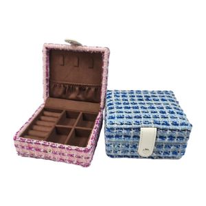 Wholesale Custom Box Packaging Jewelry Tweed Plaid Checkered Jewelry Box Luxury