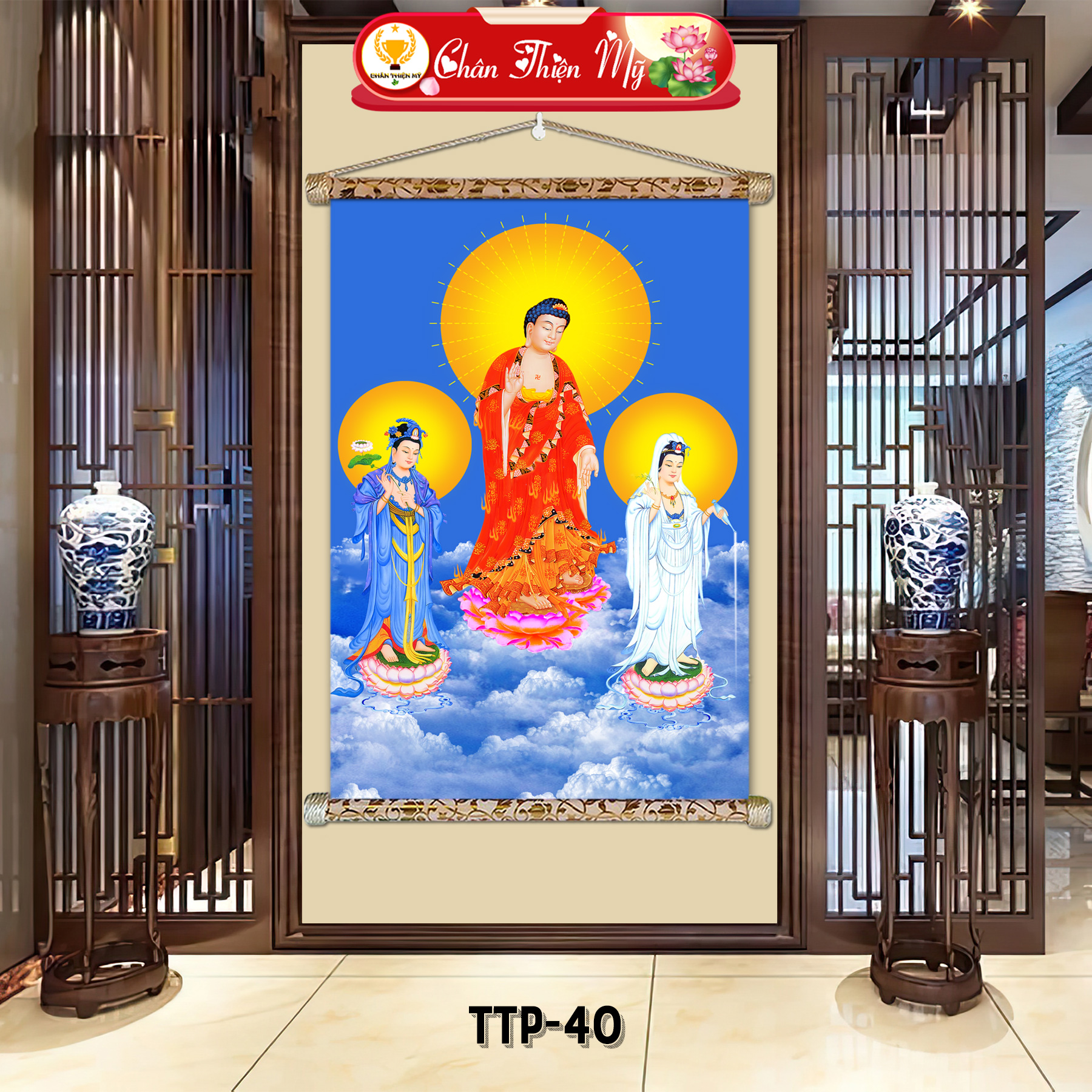 Canvas Print for wall decor picture of oil painting buddha handmade in Vietnam
