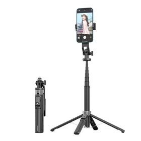 Hot Selling Quadripod Camera Extendable Mini Pocket Selfie Stick With Rechargeable Remote Cntrol For Smart Phone Gopro