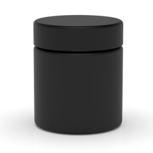 Custom 2oz 3oz 4oz 5oz Child Resistant Matte Black Jar Flower Packaging Glass Jar with Black Plastic Screw Lid