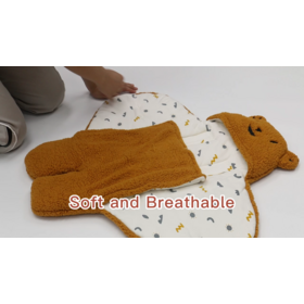 Custom GOTS Organic Cotton PRICE CAN BE NEGOTIATED Bear baby blanket swaddle newborn sleeping bag sleep sack baby sleep bag