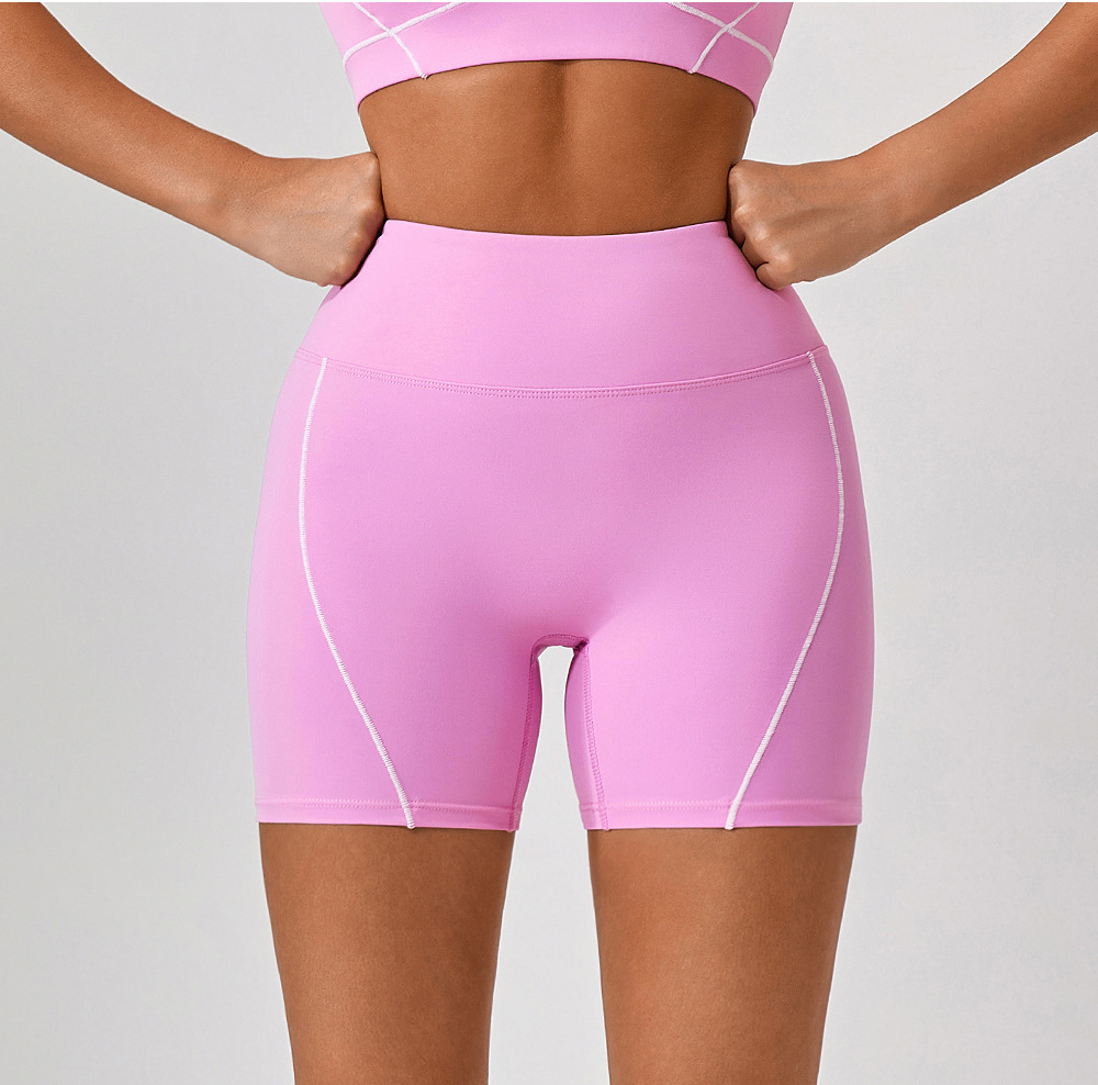 Custom Logo Sport Wide Waistband Sports Shorts High Elasticity Athletic white edge gym Shorts