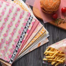 Wholesale Customized Printed Logo Good Selling Wax Sandwich Paper Food Wrapping Greaseproof Paper