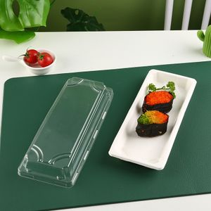 Custom Promotion Takeaway Food Container Biodegradable Sushi Box Foods Plates Plastic With Lid