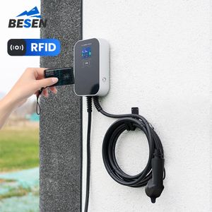 BESEN 22kW RFID EV Wallbox 32A Electric Car Charger Station with IEC62196 Type2 Charging Plug