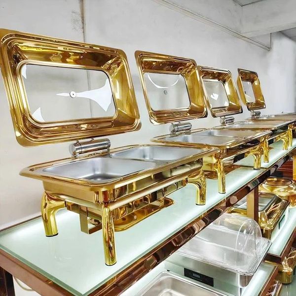 SupremeServe Dual-Compartment Chafing Dish with Adjustable Heat Controls and Removable Lids for Efficient Food Management