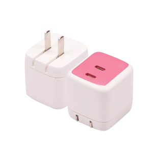 Muti colors Foldable US plug dual type c ports PD 36W wall charger fast charging travel charger adapter for android and phone