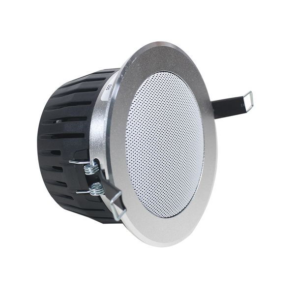 3-inch 15W Silver Color Ceiling Speaker Featuring Light Style for Home Audio System, PA System, BGM, Commercial and Restaurant