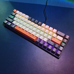 2024 New HXSJ K88 68keys mini compact portable blue switch colorful keycap gaming Mechanical keyboard wired for laptop gamer