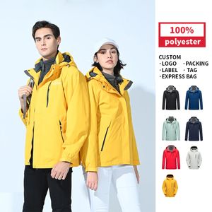 Wholesales 3-in-1 Liner Windproof Jacket Waterproof Breathable Plain Soft Shell Outdoor Jacket Hiking Jackets