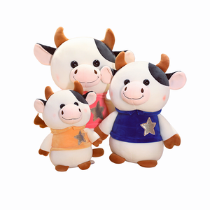 Kawaii Plush Animal Toys Cartoon Styles Stuffed Little Cow For Baby