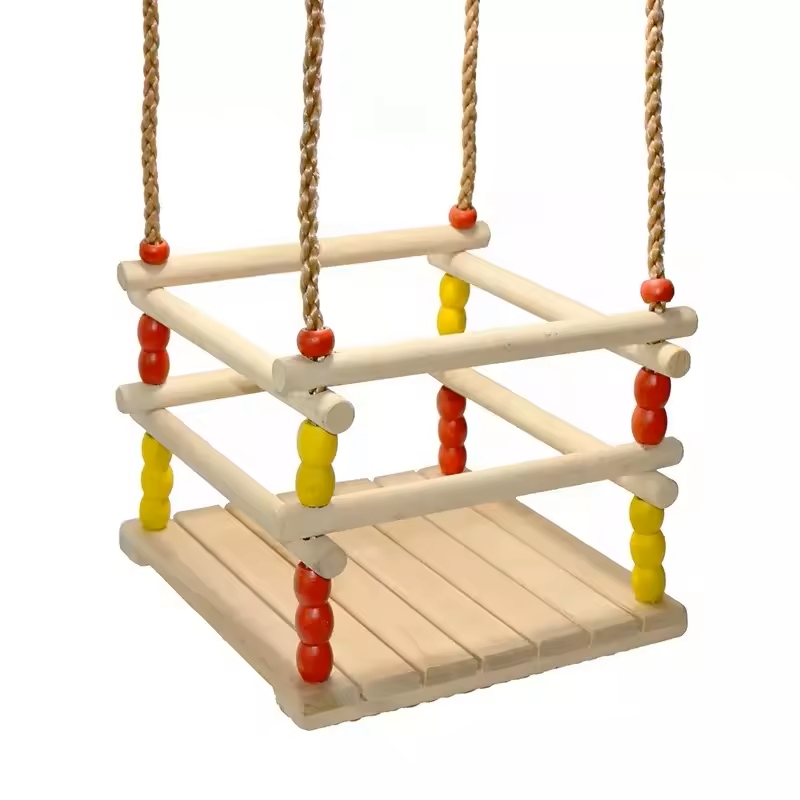 New Design Fashionable Novel Wooden Square Swing Indoor/Outdoor Toy Set for Kids