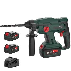 21v Hand-held lithium battery brushless cordless Rotary electric hammer drill construction tool set 4000mah*2