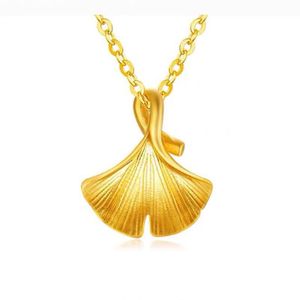 Luxury Fashion Real Pure 18k 24k Gold Pendants Necklace Women Ladies Bridal Engagement Wedding Fine Jewelry