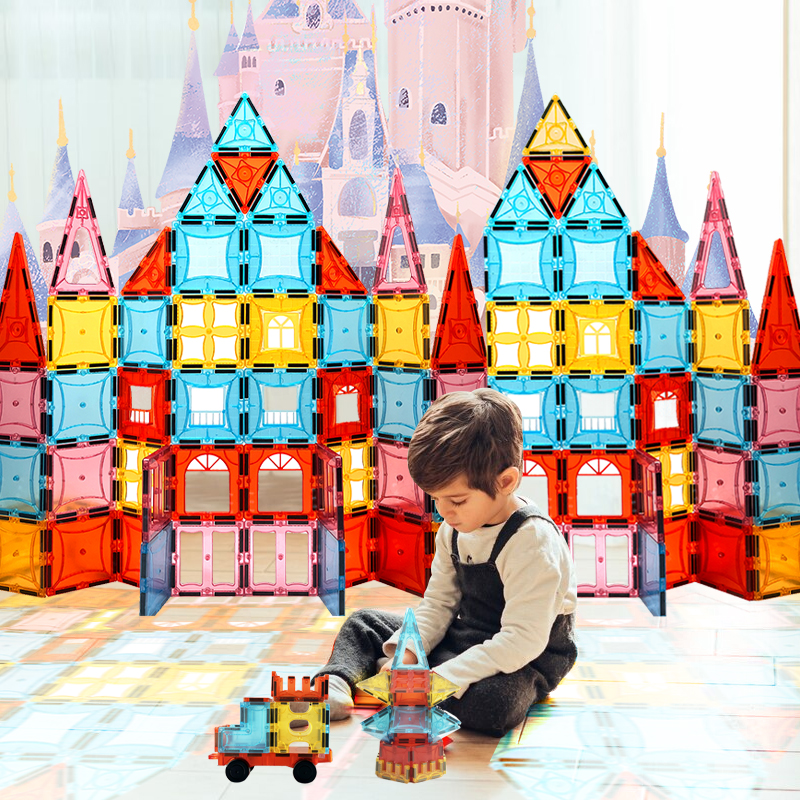 Poddypony Magnetic Tiles 32pcs Kids Toys for 3+ Year Old Boys Girls Magnetic Building Blocks Toys Preschool Learning Toys