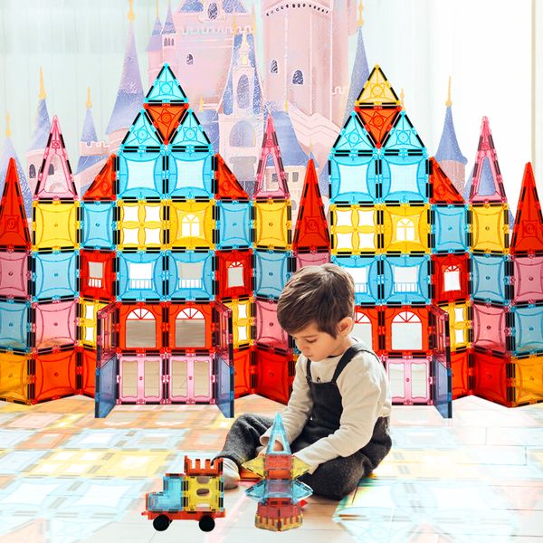 Poddypony Magnetic Tiles 32pcs Kids Toys for 3+ Year Old Boys Girls Magnetic Building Blocks Toys Preschool Learning Toys