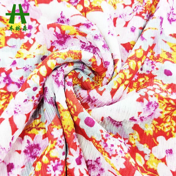 Mulinsen Textile Knitting Stripe 150D FDY Polyester Print Fabric