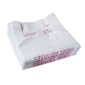 Easy open Thank You t shirt plastic bag Supermarket Grocery shopping packaging bag customized