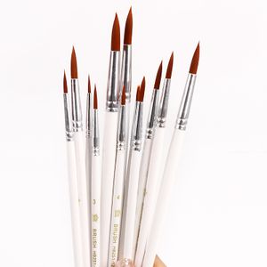 Opeth 12pcs Round Shape Artist Brushes Set Nylon Hair For Oil Acrylic Watercolor Gouache Painting Art Supplies
