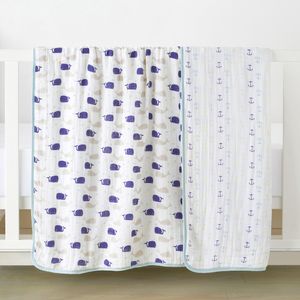 New Fashion Customizable Cute Printed 8 Layer Soft 70% Bamboo 30% Organic Cotton Fabric Muslin Infant Baby Swaddle Wrap Blanket