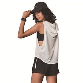 Women's sports tanks yoga wear wholesale breathable sportswear girl hooded top